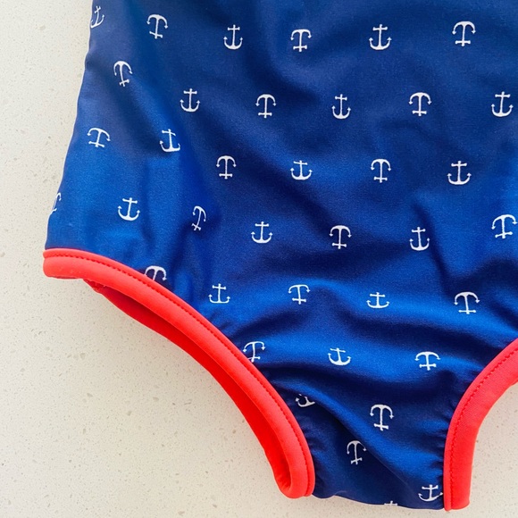 Carter’s Baby Girls Red & Blue Nautical Swimsuit Size 18 Months - Picture 3 of 8